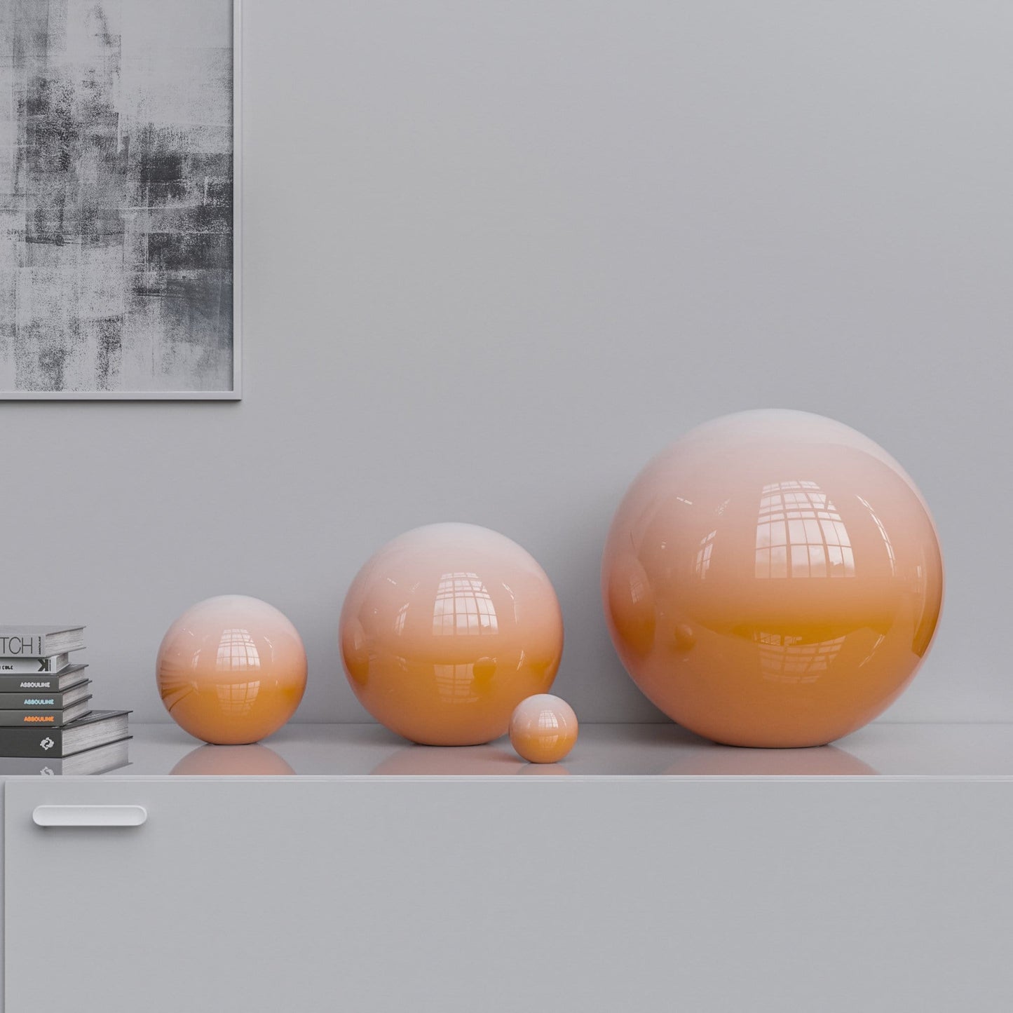 Ceramic Sphere Four Pieces Set - Faded Colors - Synchrony Art INC