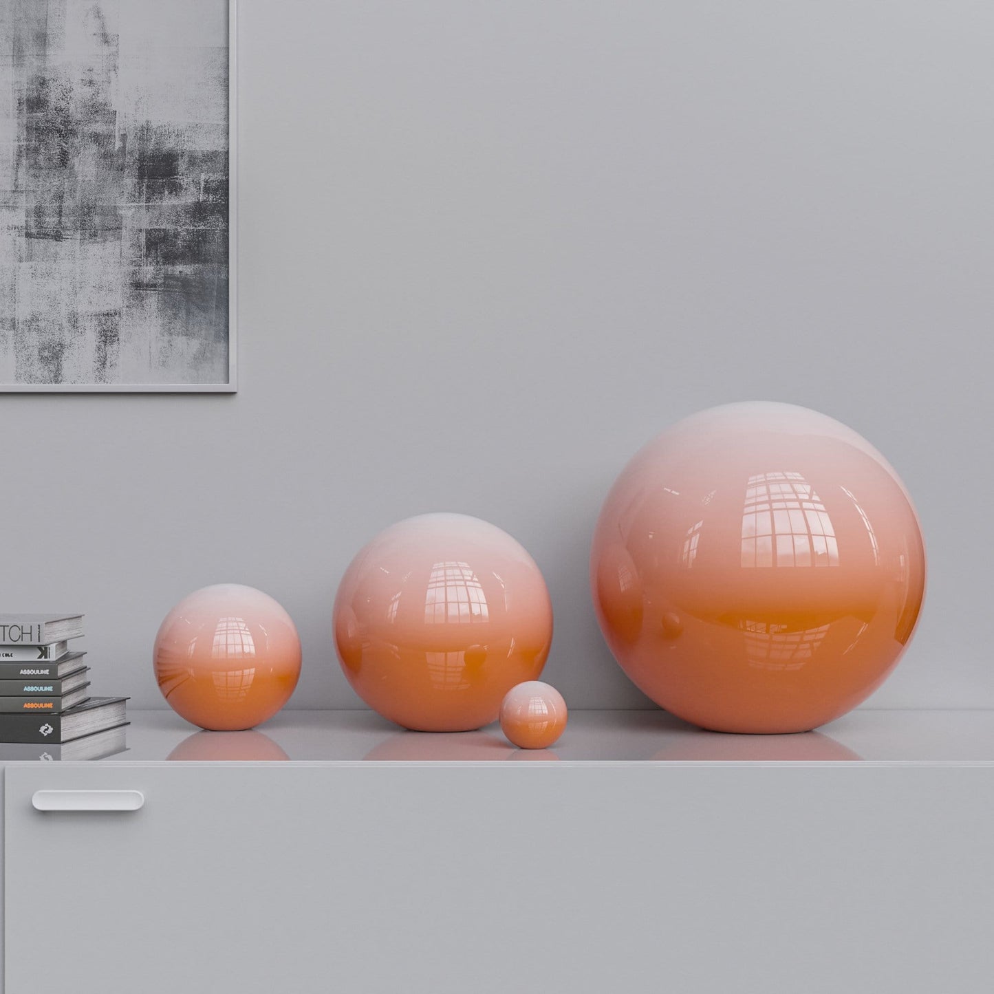 Ceramic Sphere Four Pieces Set - Faded Colors - Synchrony Art INC