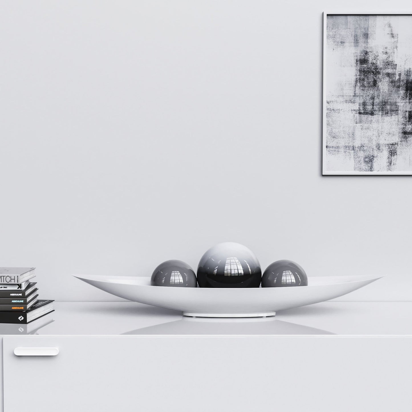 Ceramic Canoe & Three Balls Set - Faded Colors - Synchrony Art INC