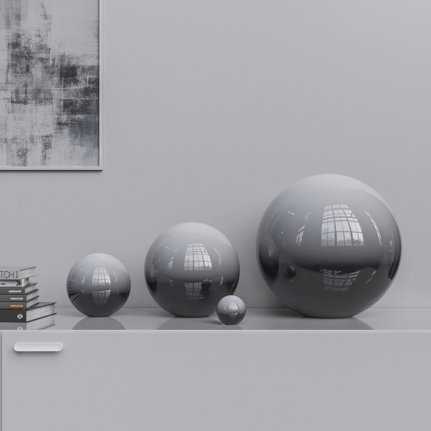 Ceramic Sphere Four Pieces Set - Faded Colors - Synchrony Art INC