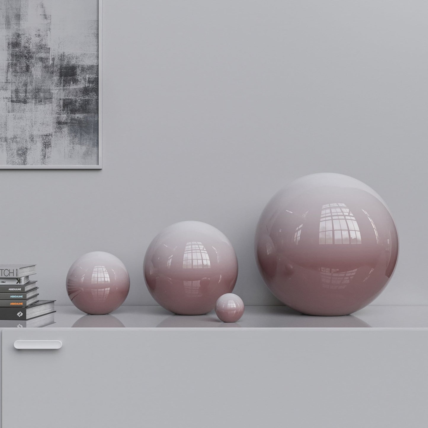 Ceramic Sphere Four Pieces Set - Faded Colors - Synchrony Art INC