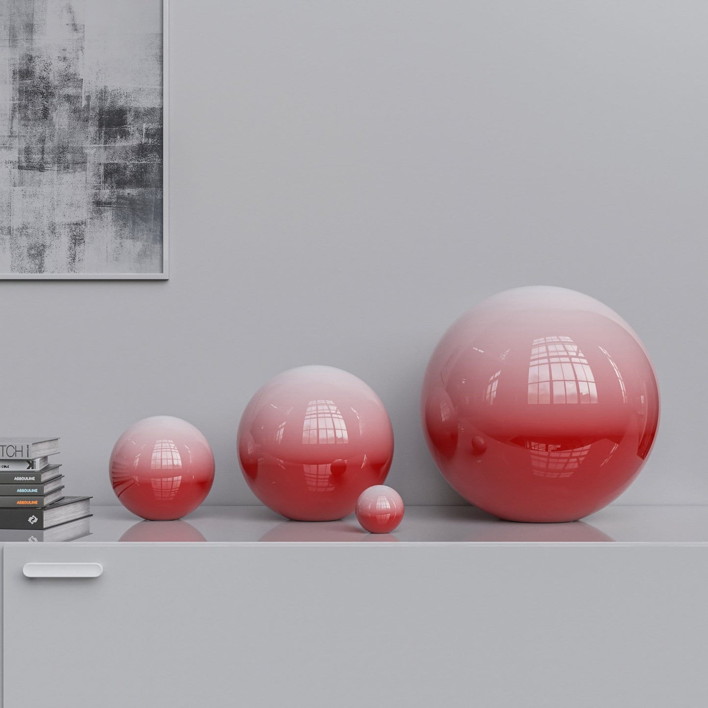 Ceramic Sphere Four Pieces Set - Faded Colors - Synchrony Art INC