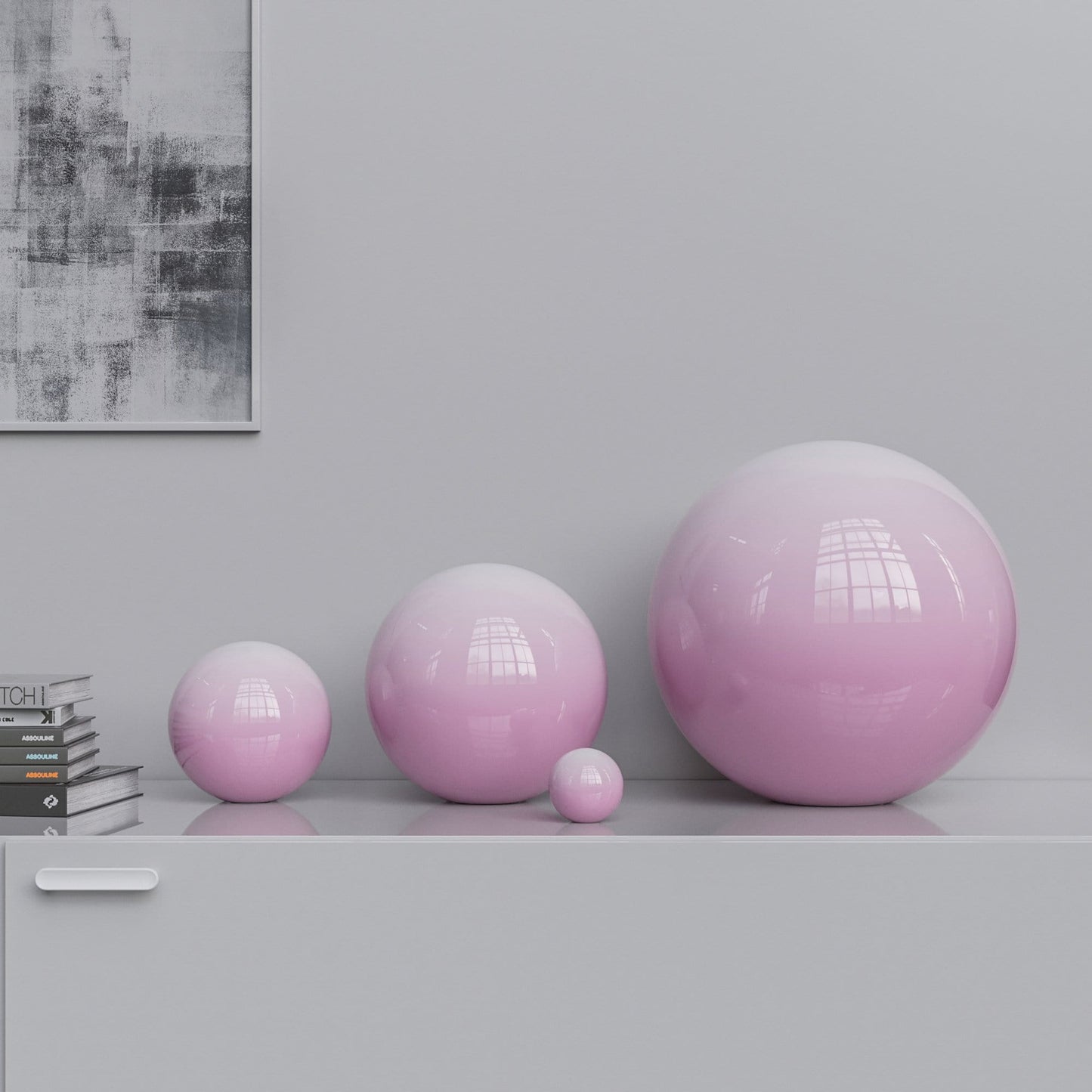 Ceramic Sphere Four Pieces Set - Faded Colors - Synchrony Art INC