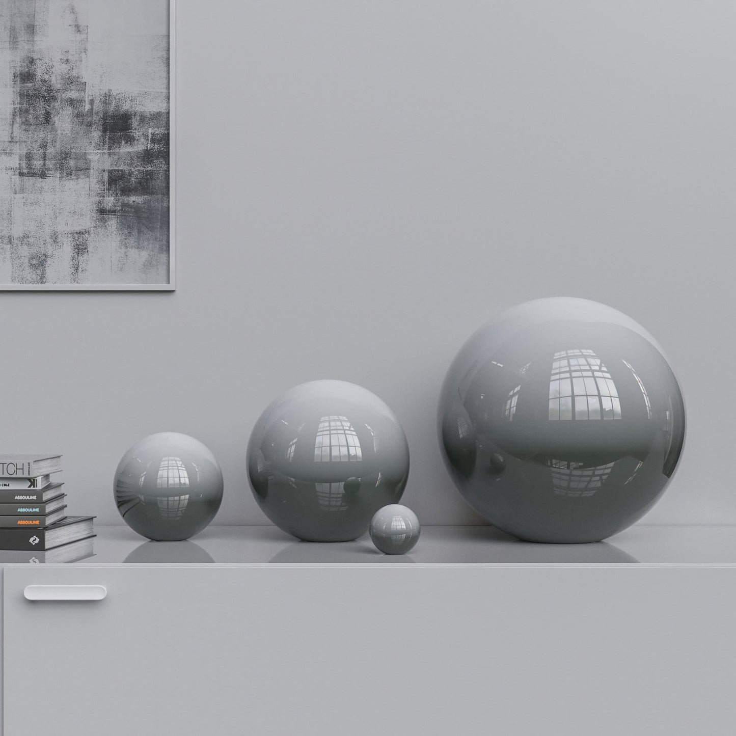 Ceramic Sphere Four Pieces Set - Faded Colors - Synchrony Art INC