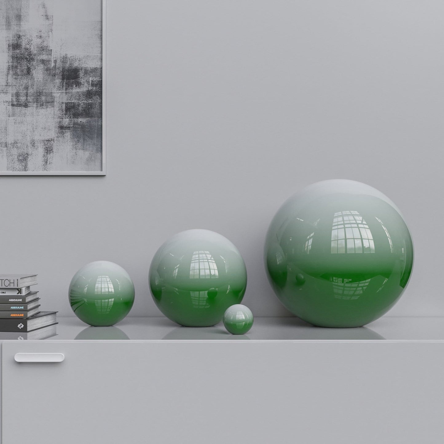 Ceramic Sphere Four Pieces Set - Faded Colors - Synchrony Art INC