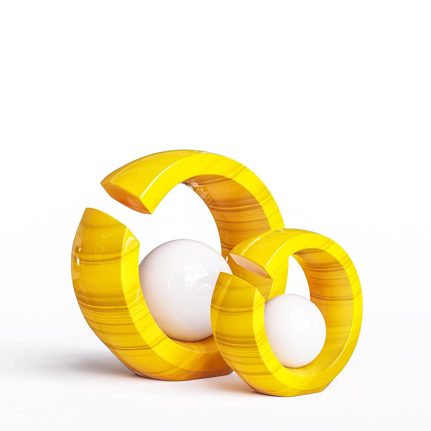 Ceramic Rings & Ball Set - Exotic Marbles - Synchrony Art INC