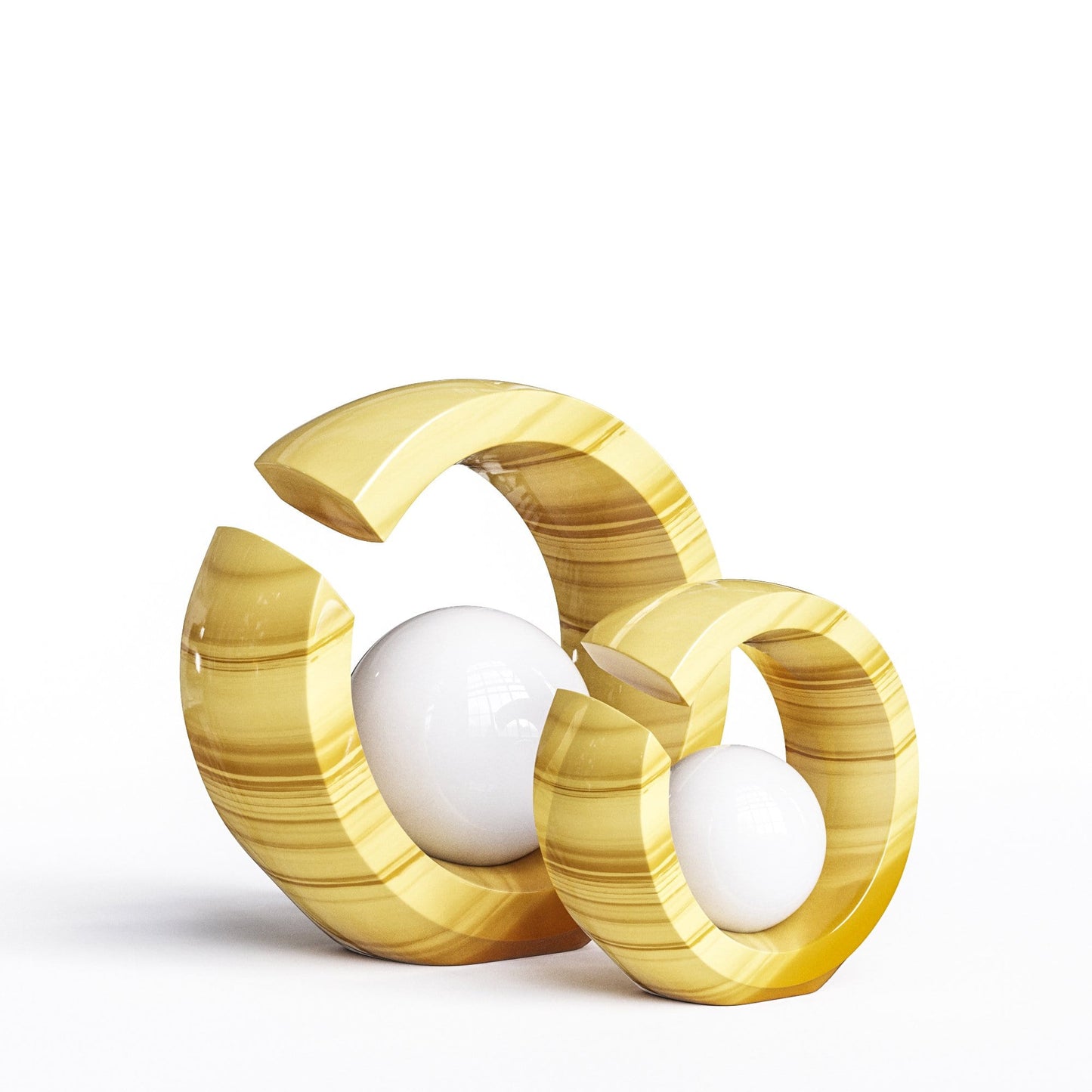 Ceramic Rings & Ball Set - Exotic Marbles - Synchrony Art INC