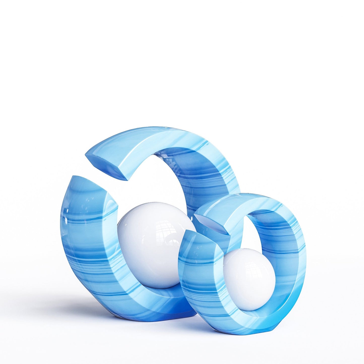 Ceramic Rings & Ball Set - Exotic Marbles - Synchrony Art INC