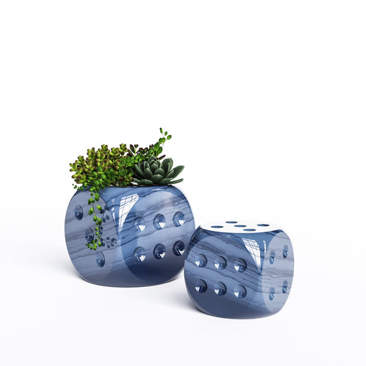 Ceramic Dice & Plants Set - Exotic Marbles - Synchrony Art INC