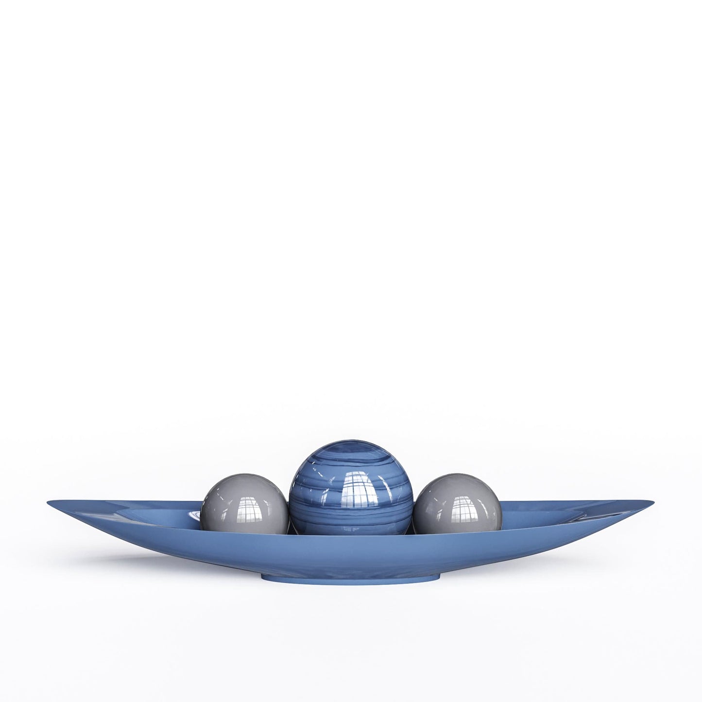 Ceramic Canoe & Three Balls Set - Exotic Marbles - Synchrony Art INC