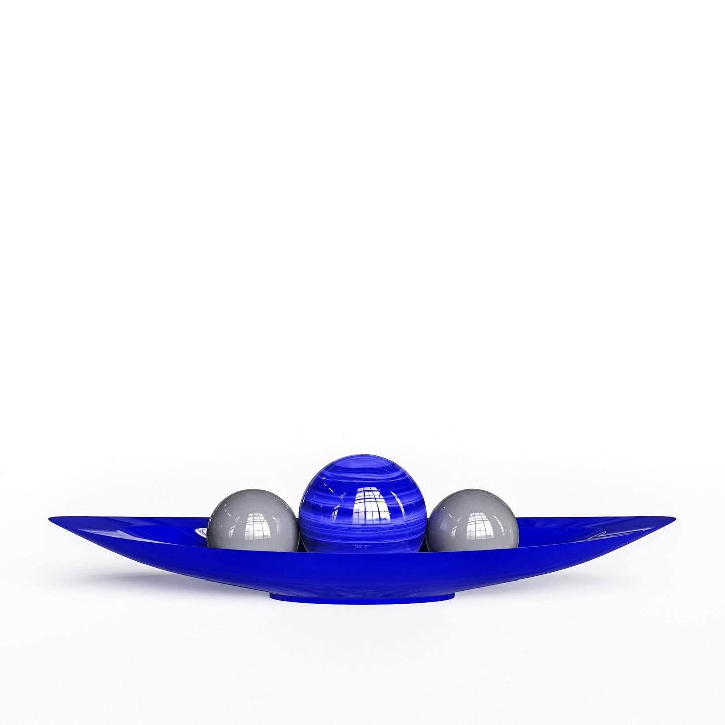 Ceramic Canoe & Three Balls Set - Exotic Marbles - Synchrony Art INC