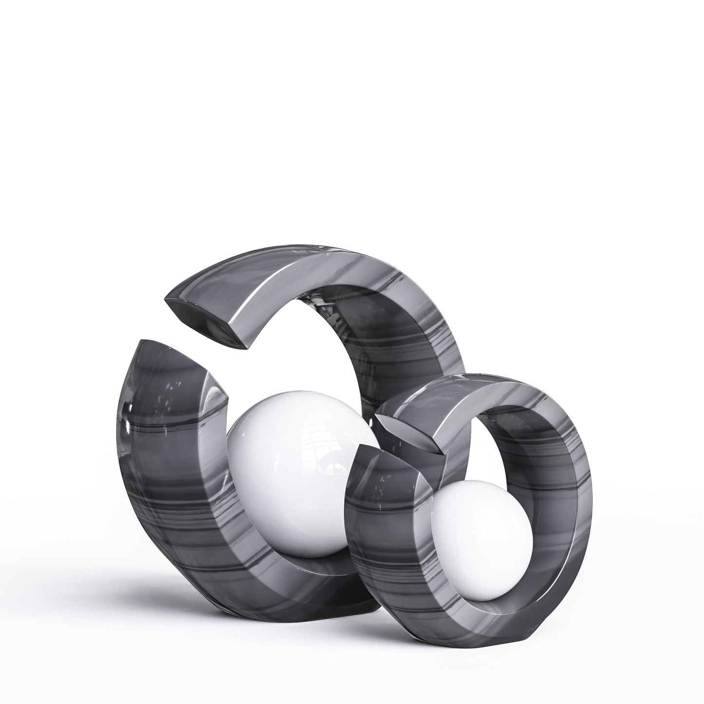 Ceramic Rings & Ball Set - Exotic Marbles - Synchrony Art INC