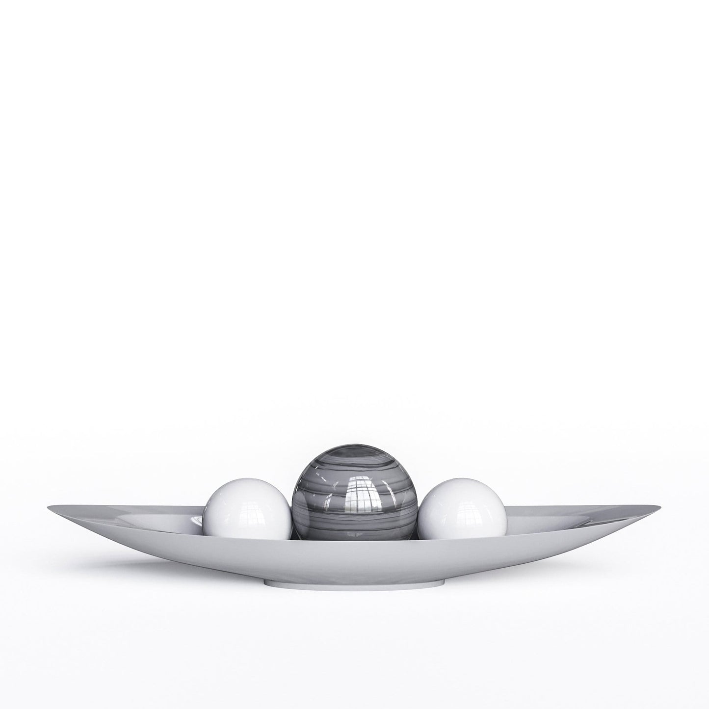 Ceramic Canoe & Three Balls Set - Exotic Marbles - Synchrony Art INC