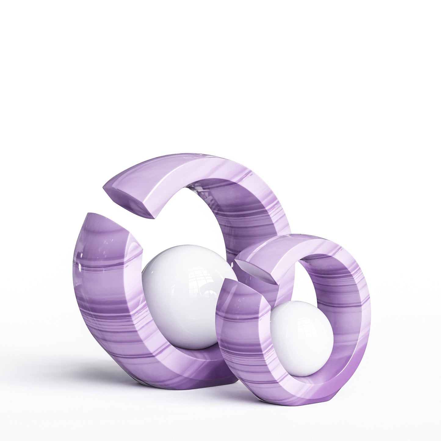 Ceramic Rings & Ball Set - Exotic Marbles - Synchrony Art INC