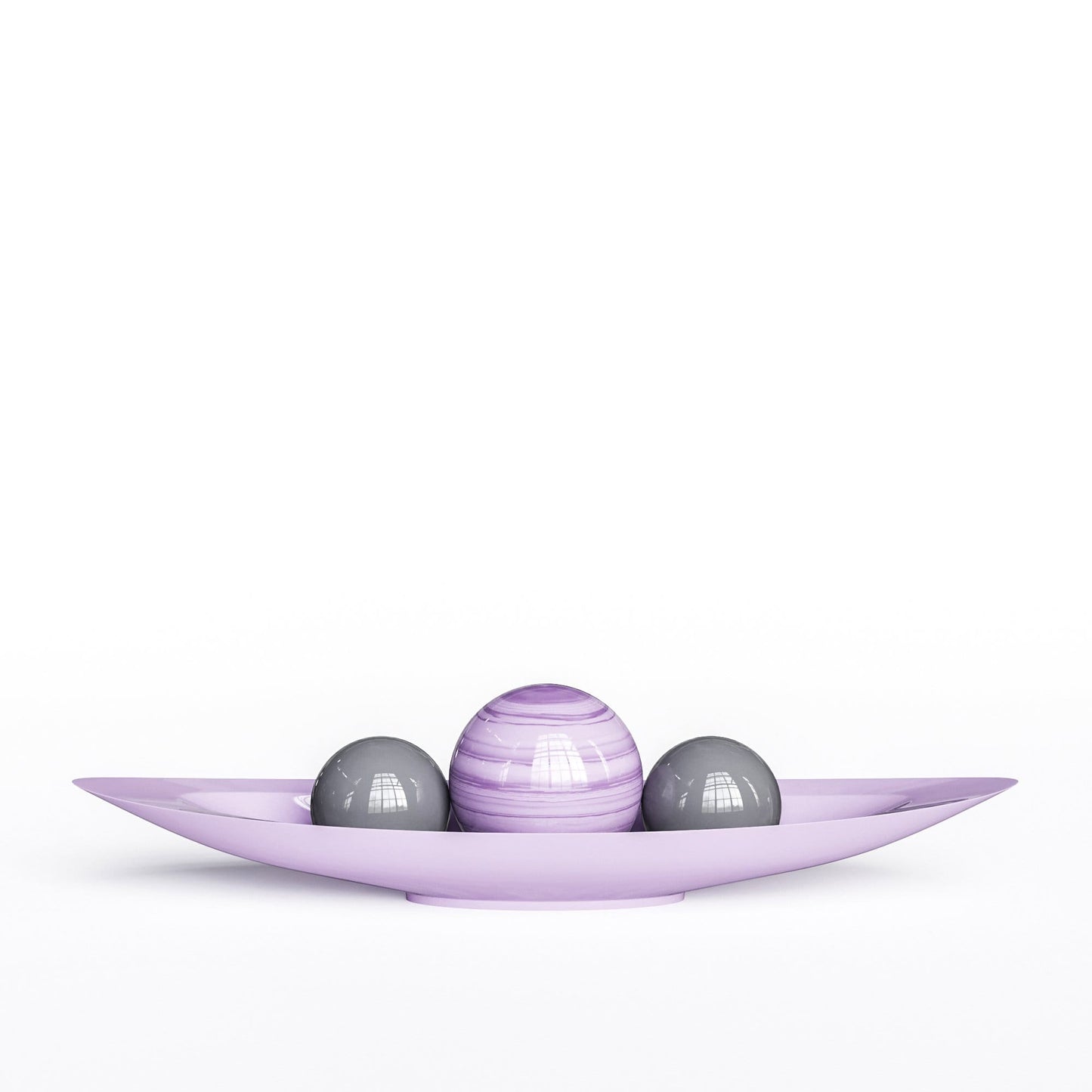 Ceramic Canoe & Three Balls Set - Exotic Marbles - Synchrony Art INC