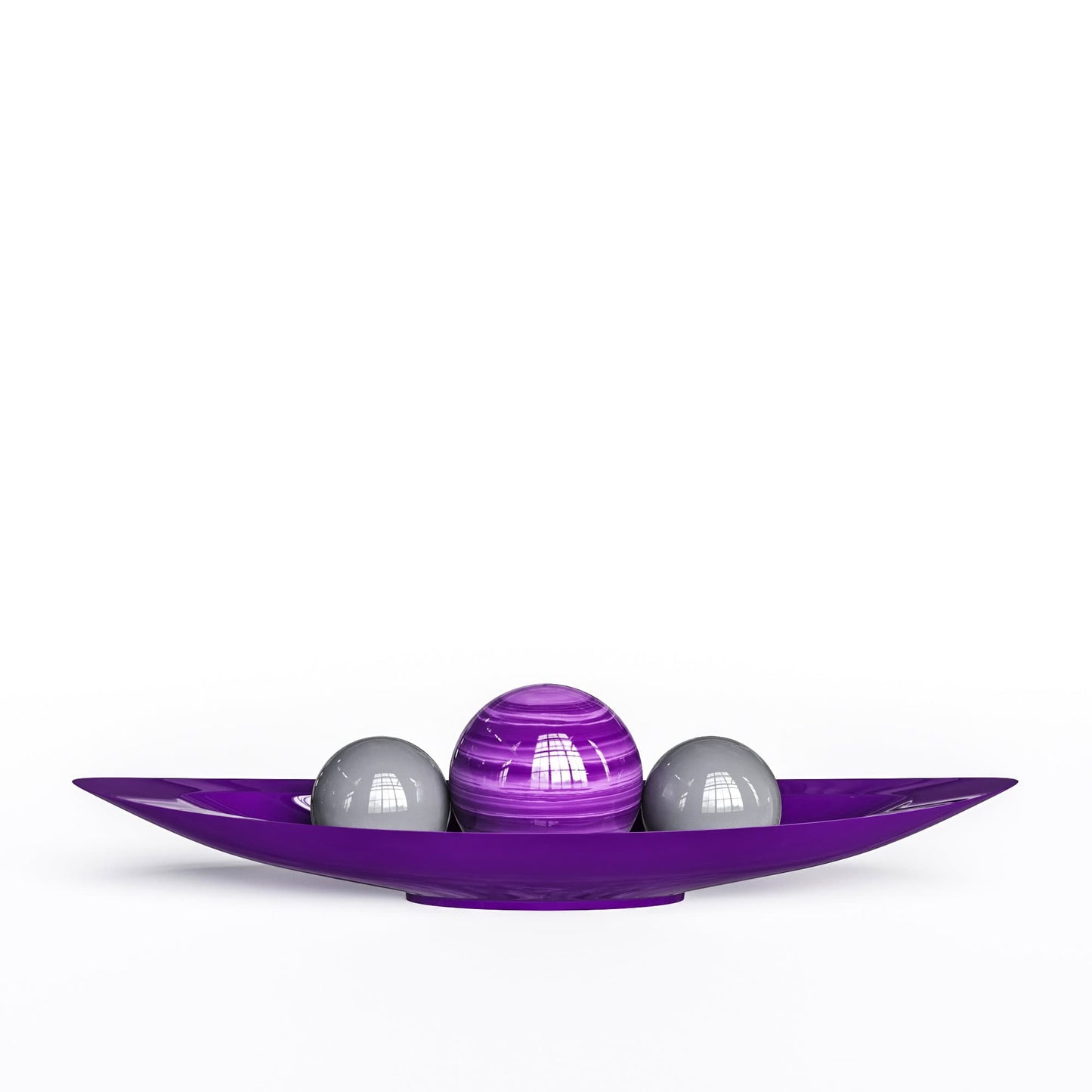 Ceramic Canoe & Three Balls Set - Exotic Marbles - Synchrony Art INC