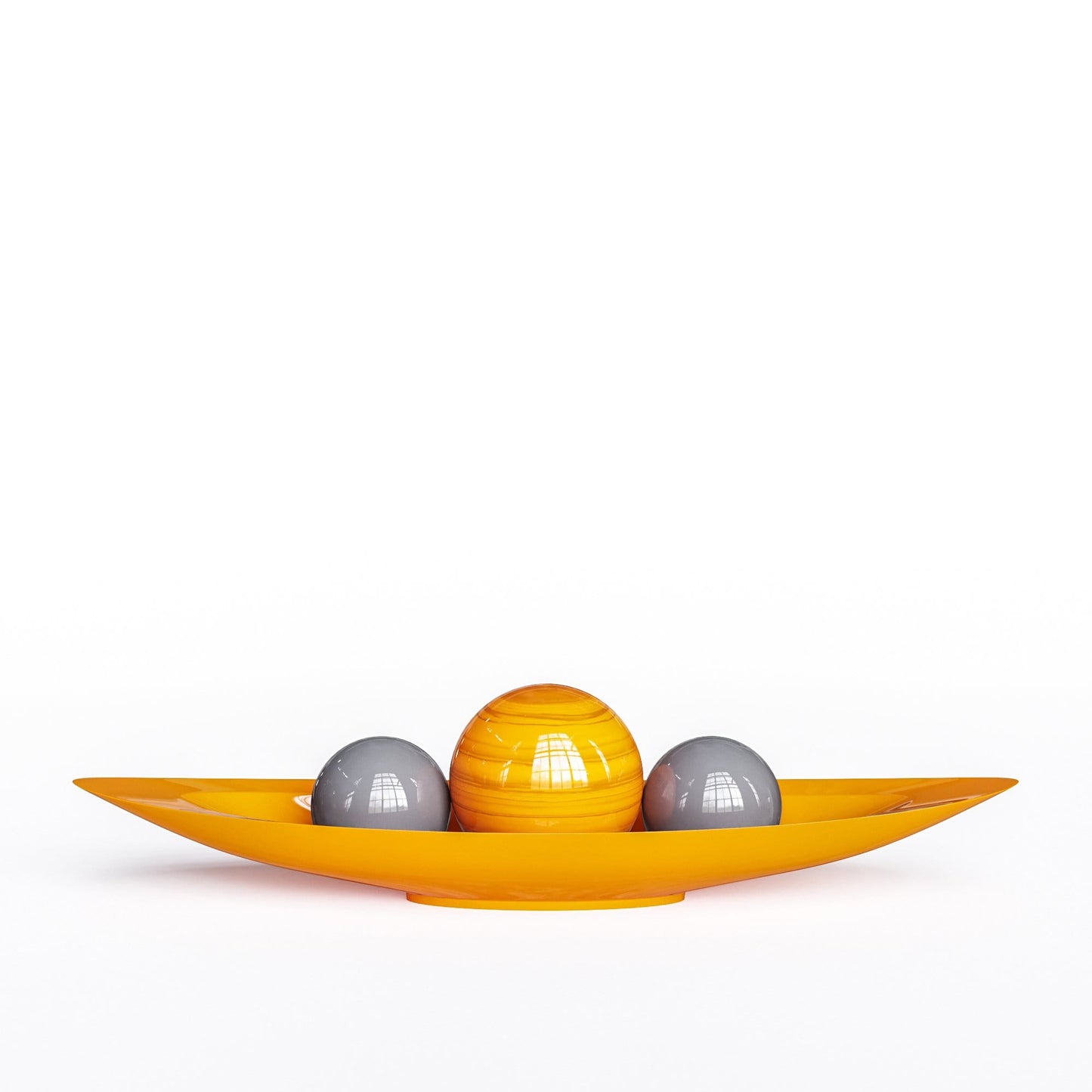 Ceramic Canoe & Three Balls Set - Exotic Marbles - Synchrony Art INC