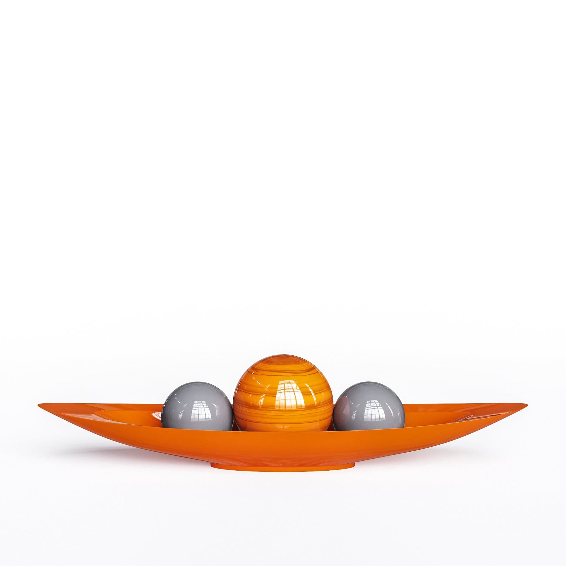 Ceramic Canoe & Three Balls Set - Exotic Marbles - Synchrony Art INC