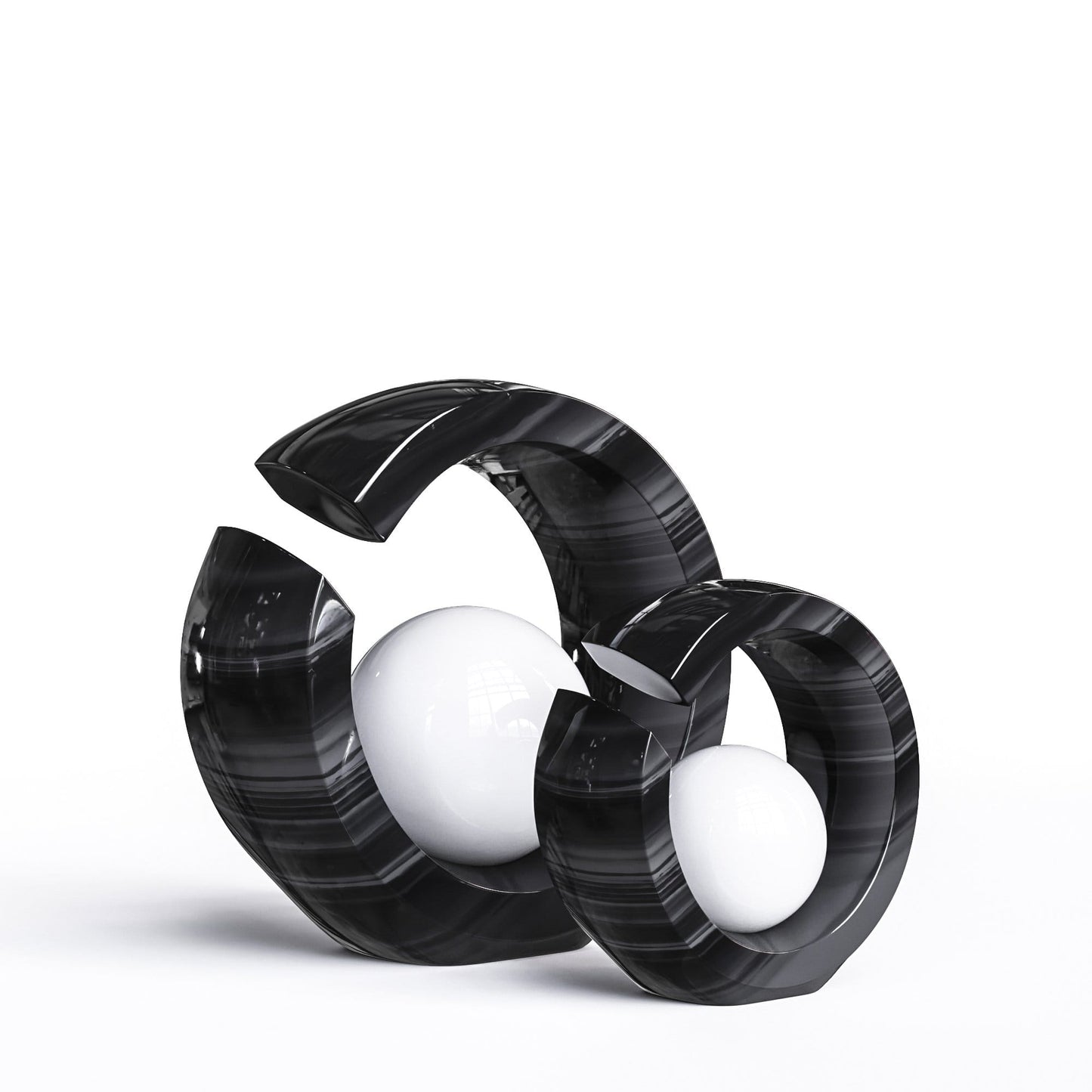 Ceramic Rings & Ball Set - Exotic Marbles - Synchrony Art INC