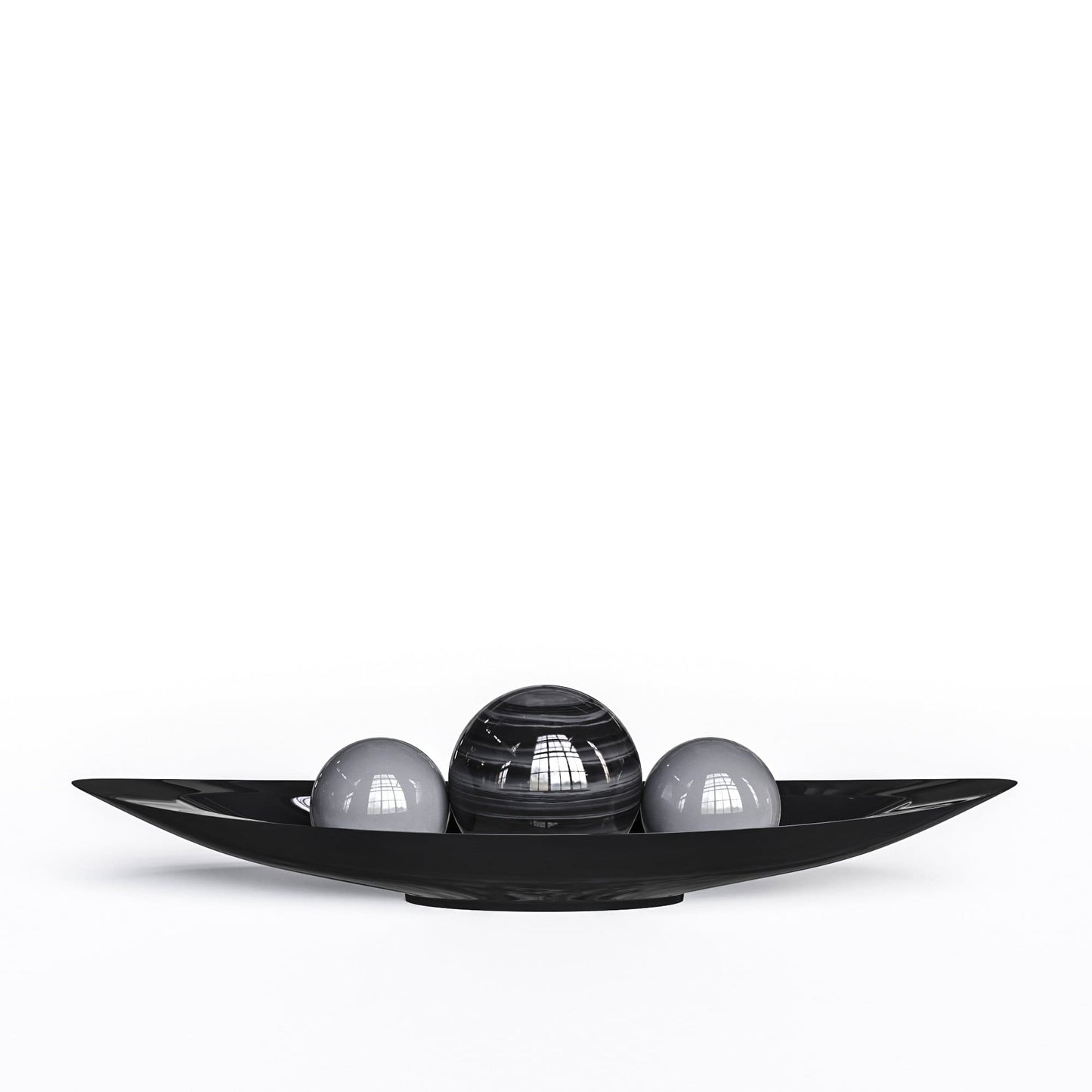 Ceramic Canoe & Three Balls Set - Exotic Marbles - Synchrony Art INC