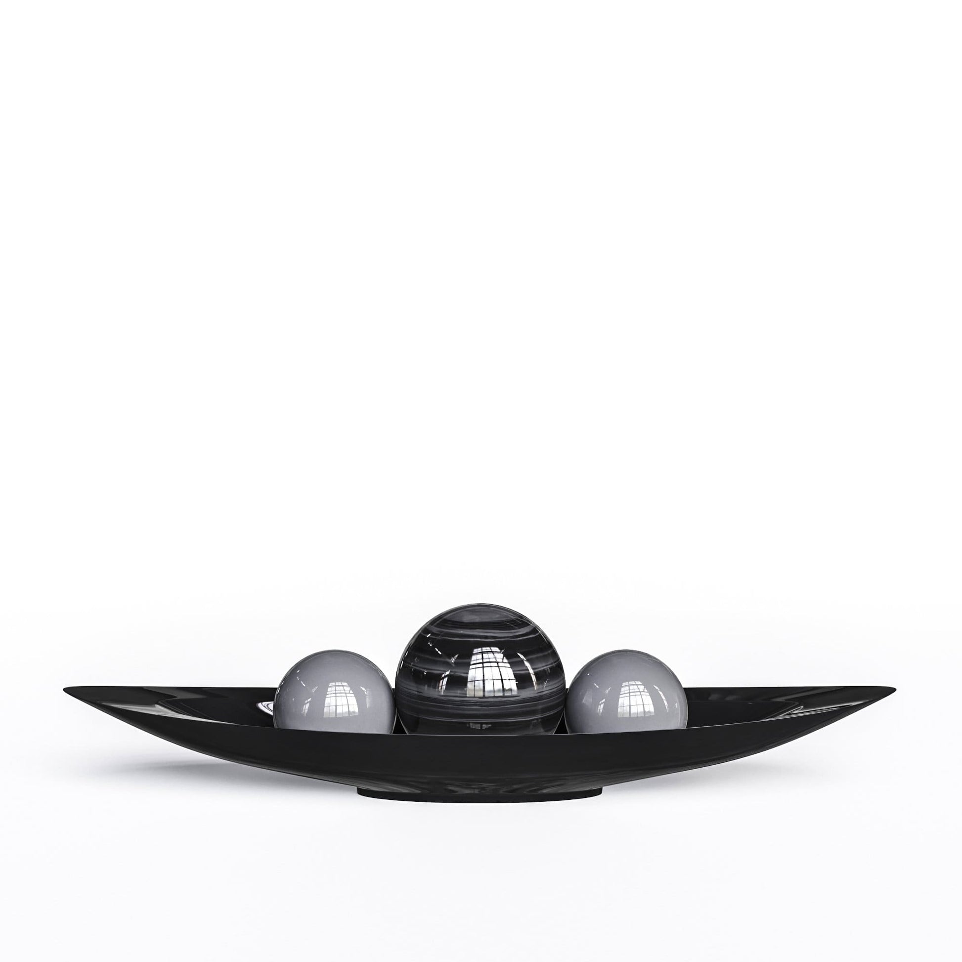Ceramic Canoe & Three Balls Set - Exotic Marbles - Synchrony Art INC