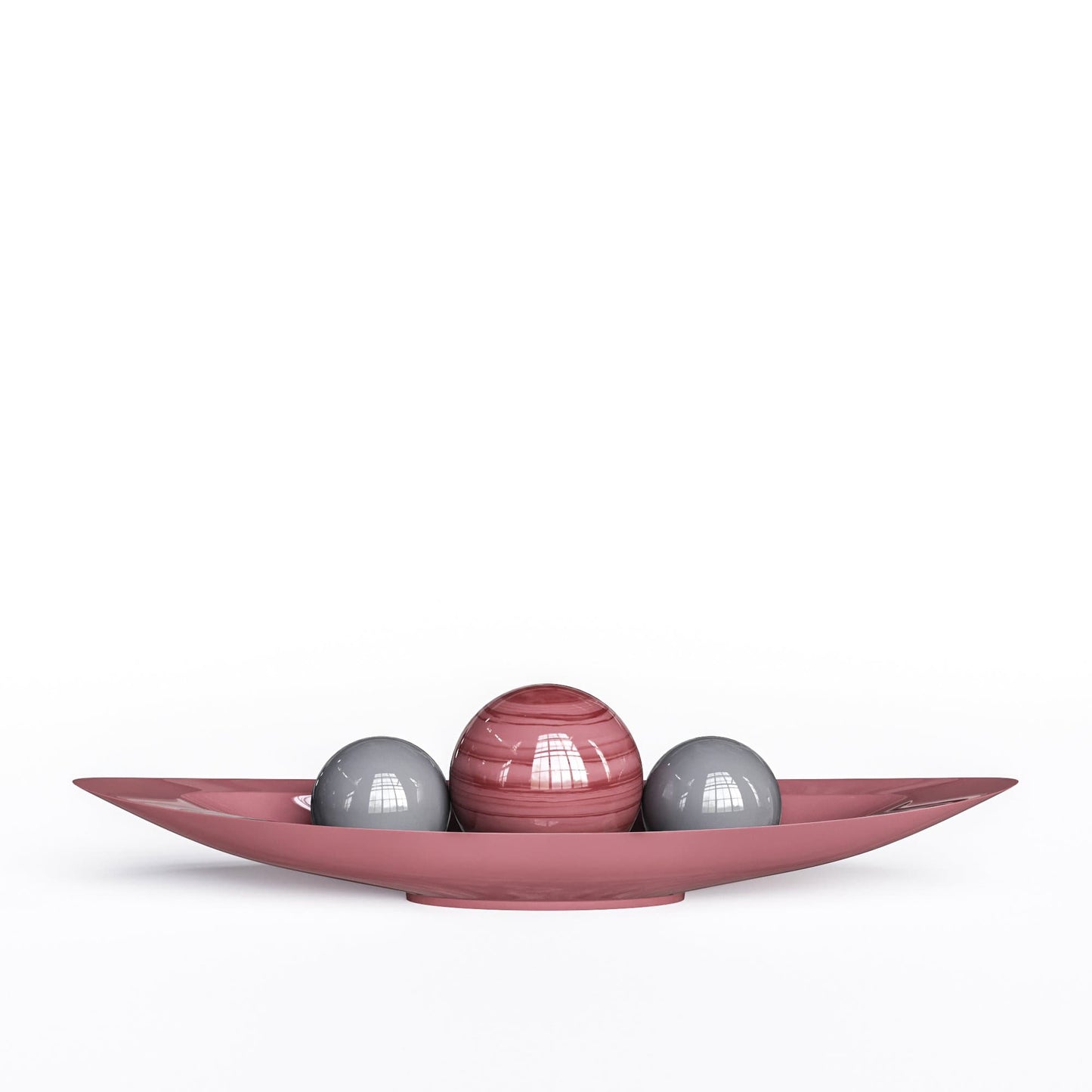 Ceramic Canoe & Three Balls Set - Exotic Marbles - Synchrony Art INC