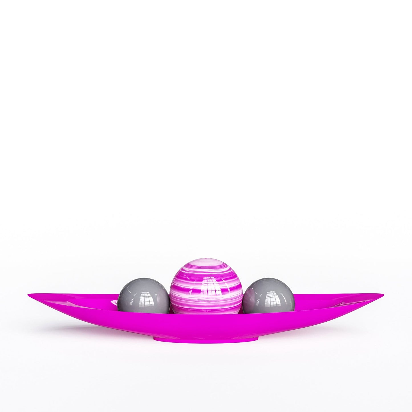 Ceramic Canoe & Three Balls Set - Exotic Marbles - Synchrony Art INC