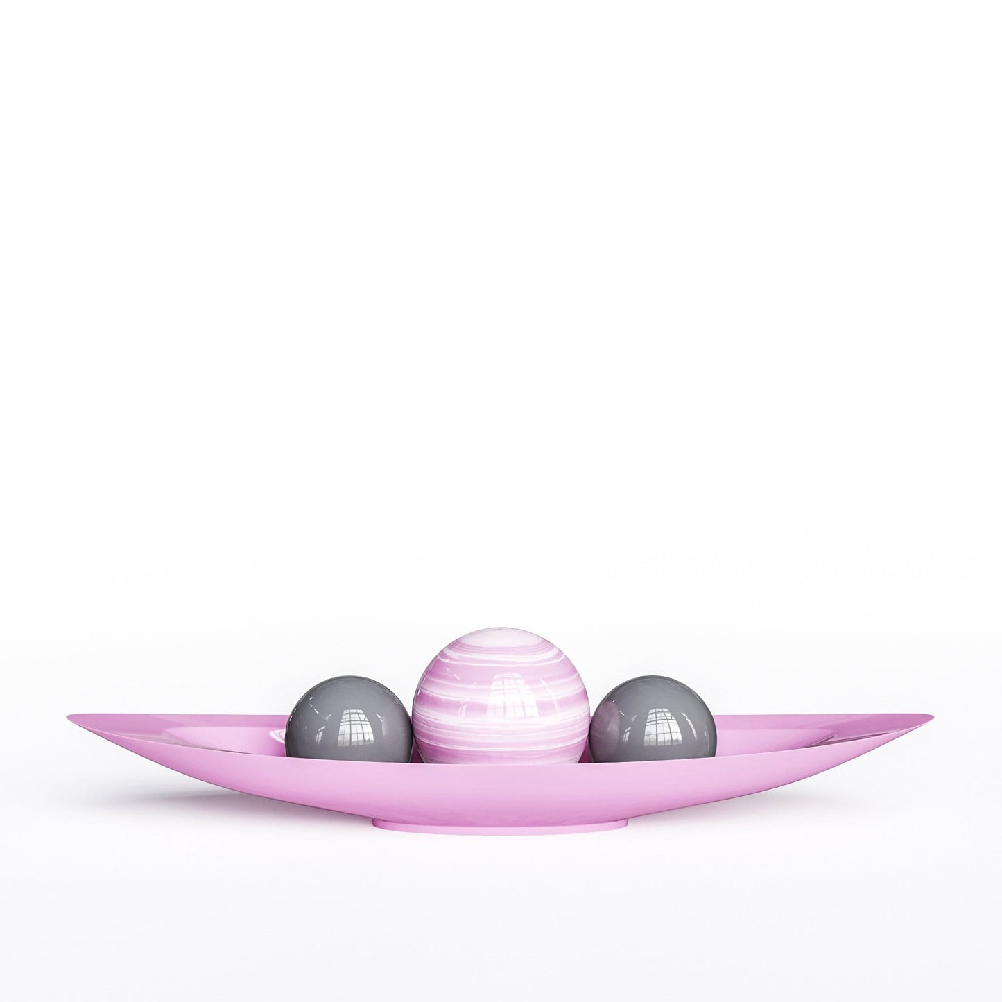 Ceramic Canoe & Three Balls Set - Exotic Marbles - Synchrony Art INC
