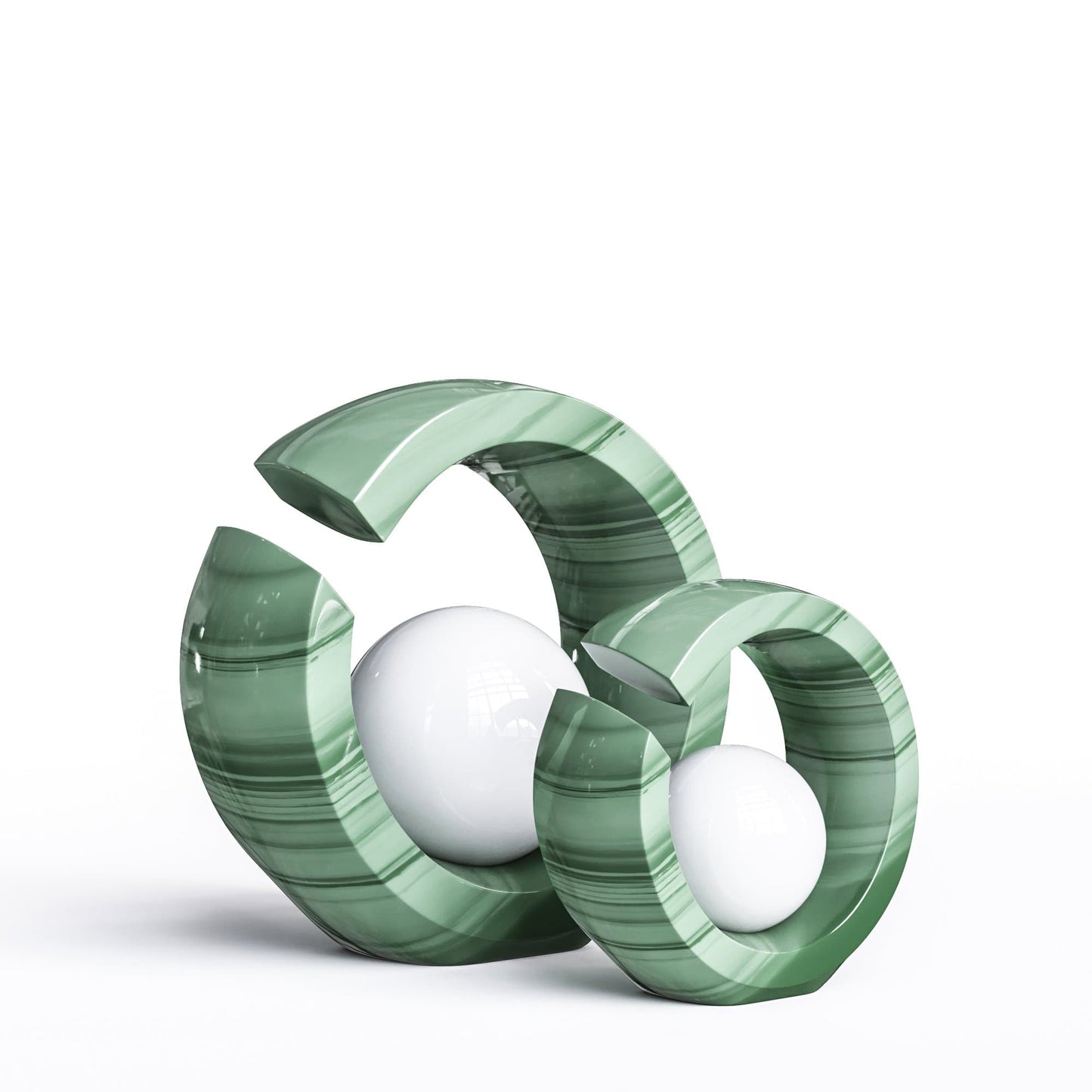 Ceramic Rings & Ball Set - Exotic Marbles - Synchrony Art INC