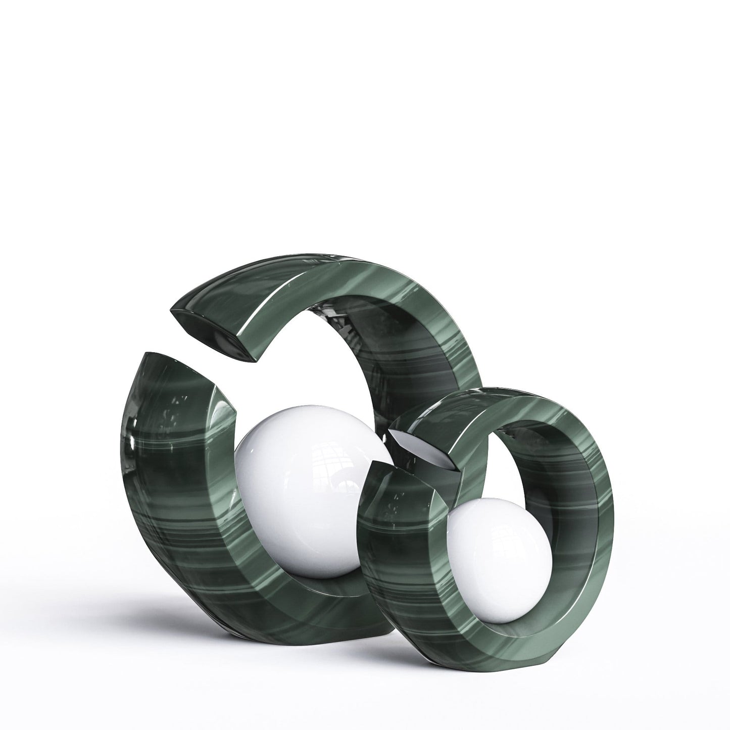 Ceramic Rings & Ball Set - Exotic Marbles - Synchrony Art INC