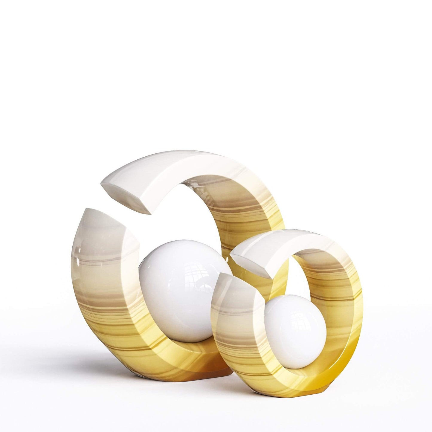 Ceramic Rings & Ball Set - Faded Marbles - Synchrony Art INC