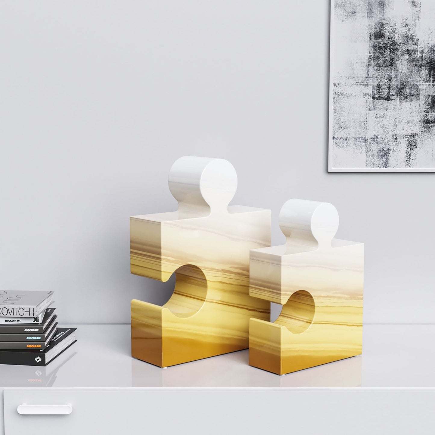 Ceramic Puzzle Set (Enhanced) - Faded Marbles - Synchrony Art INC