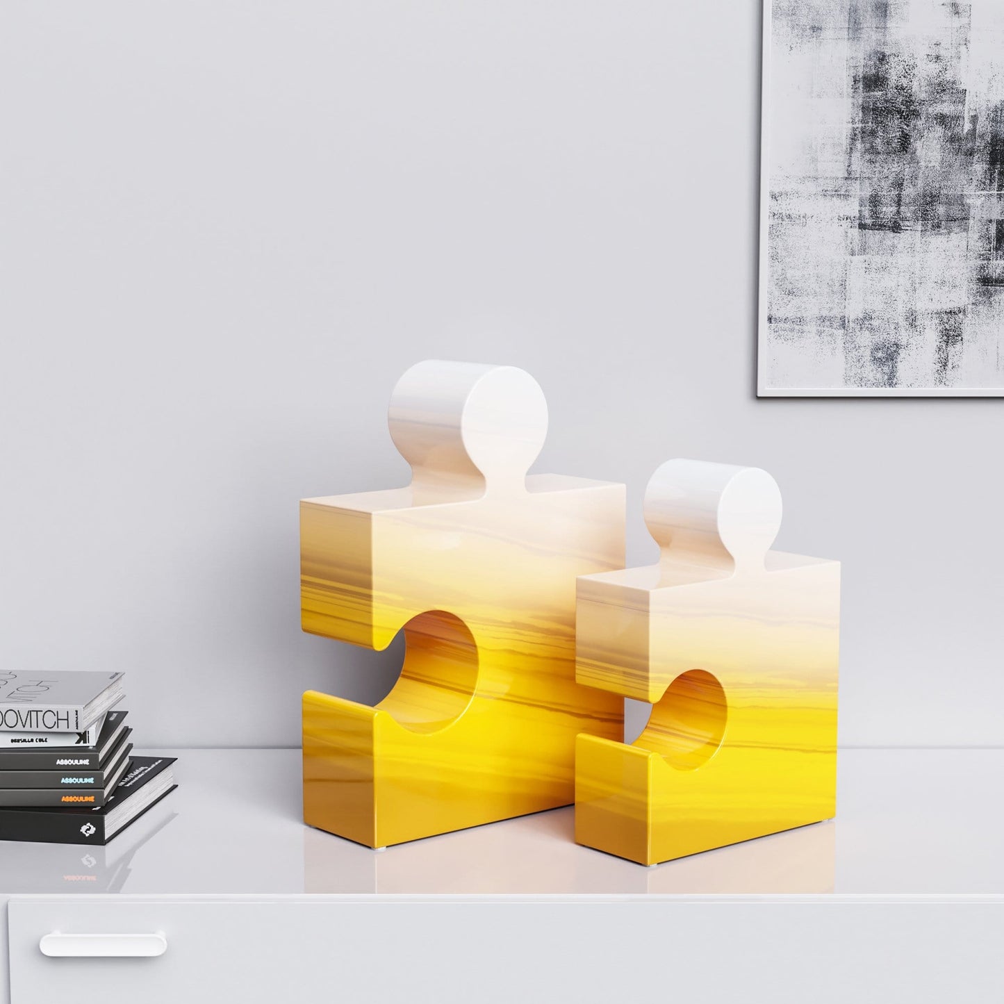 Ceramic Puzzle Set (Enhanced) - Faded Marbles - Synchrony Art INC