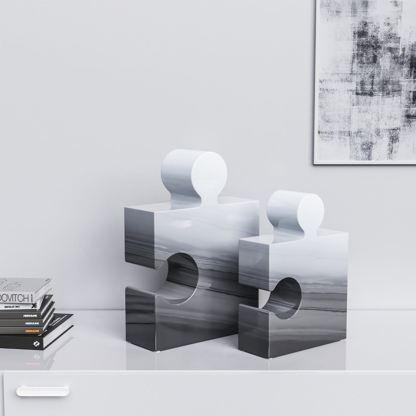 Ceramic Puzzle Set (Enhanced) - Faded Marbles - Synchrony Art INC