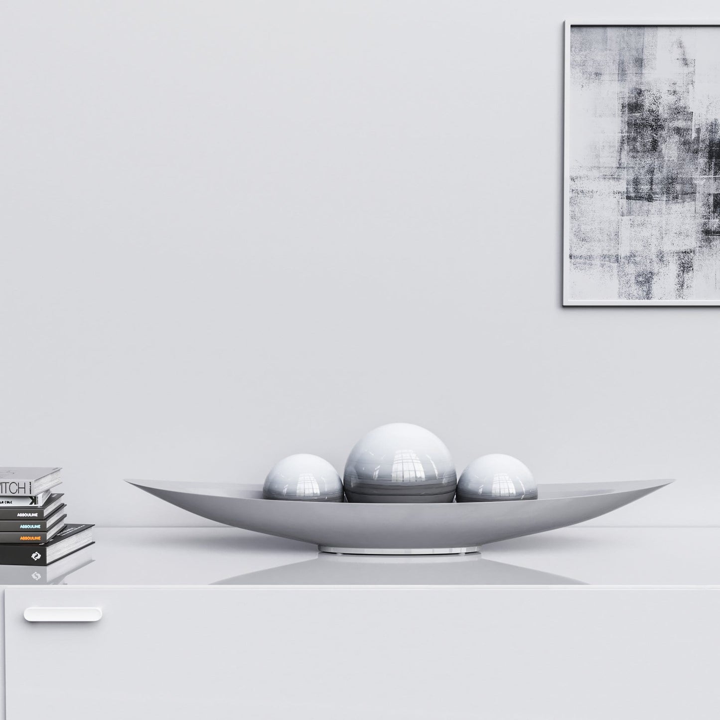Ceramic Canoe & Three Balls Set - Faded Marbles - Synchrony Art INC