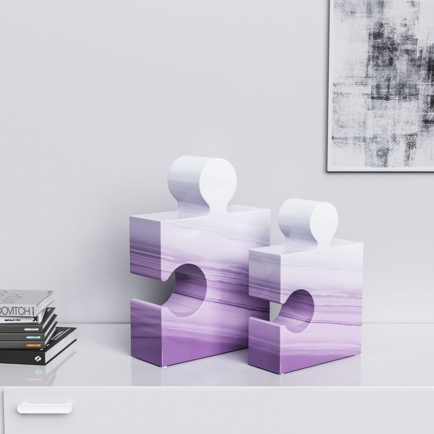 Ceramic Puzzle Set (Enhanced) - Faded Marbles - Synchrony Art INC