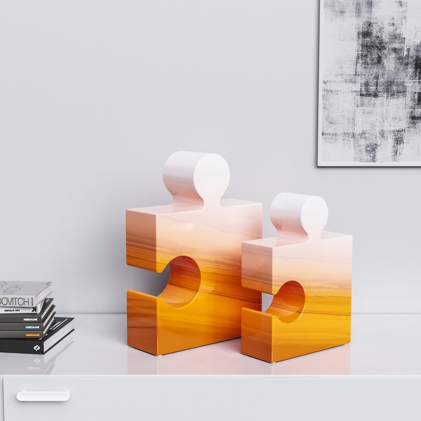 Ceramic Puzzle Set (Enhanced) - Faded Marbles - Synchrony Art INC