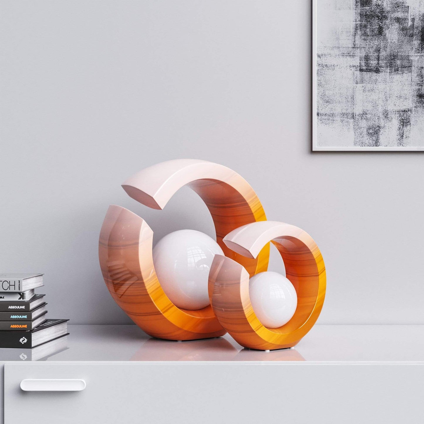 Ceramic Rings & Ball Set - Faded Marbles - Synchrony Art INC