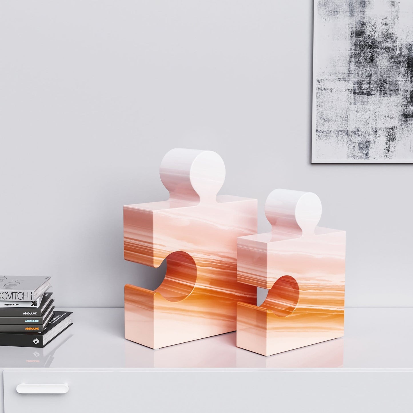 Ceramic Puzzle Set (Enhanced) - Faded Marbles - Synchrony Art INC