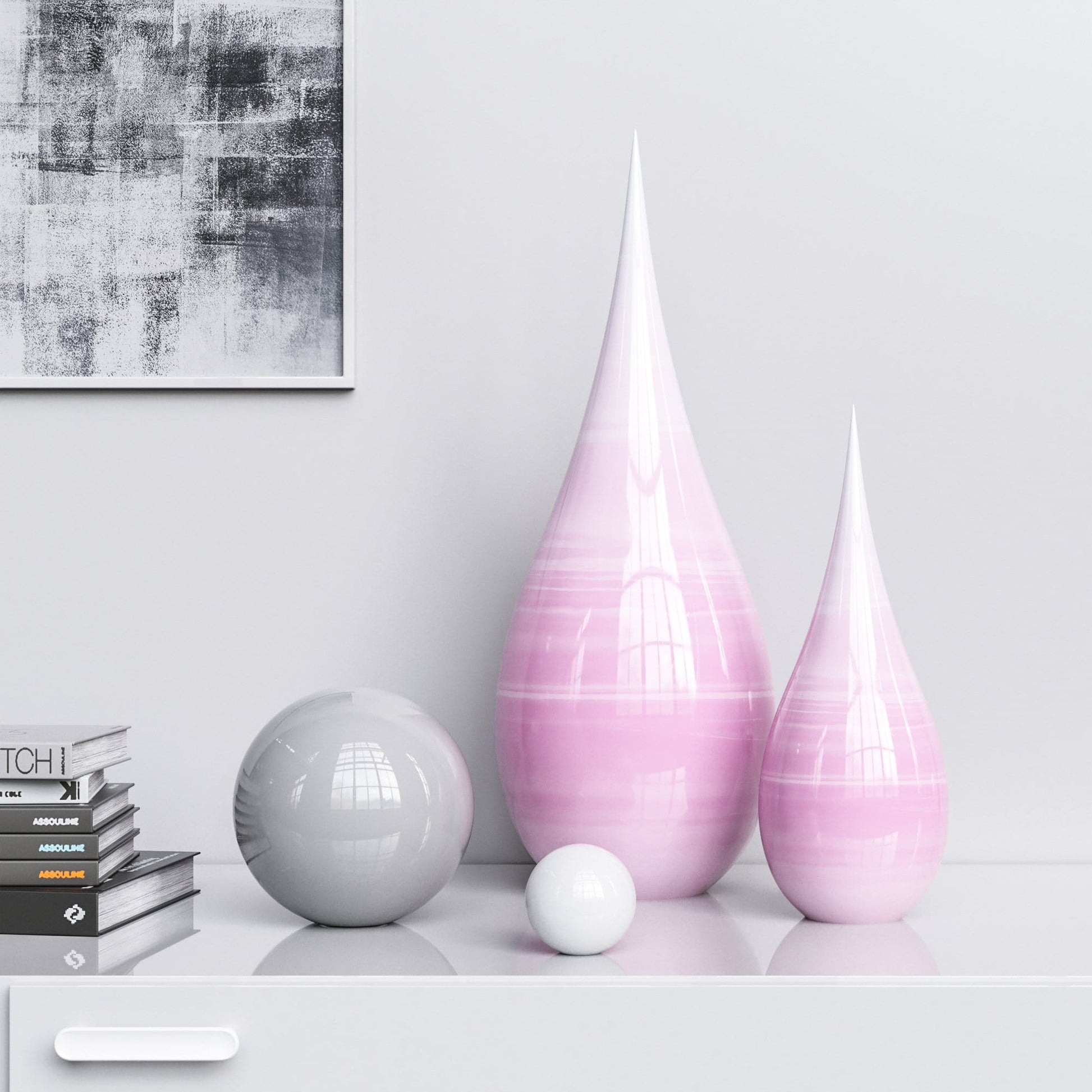 Ceramic Drop & Sphere Set - Faded Marble - Synchrony Art INC