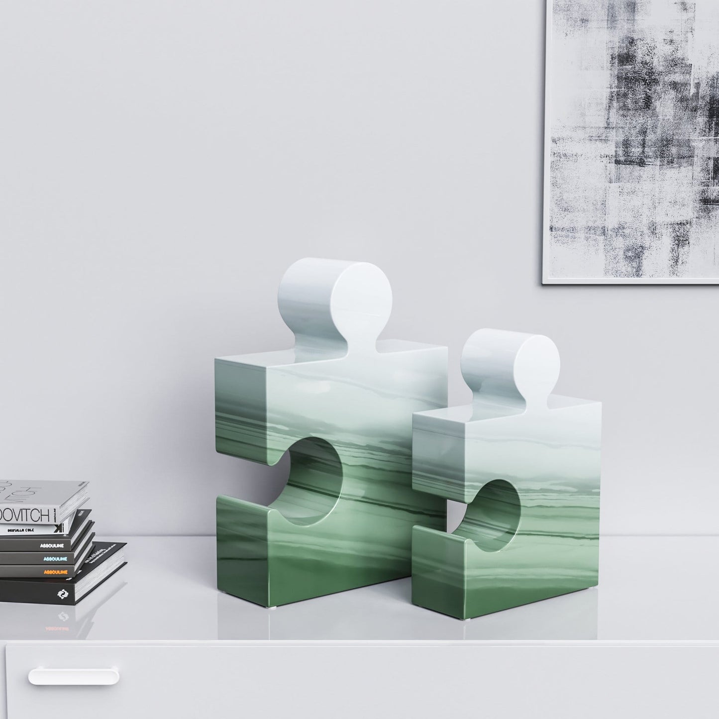Ceramic Puzzle Set (Enhanced) - Faded Marbles - Synchrony Art INC