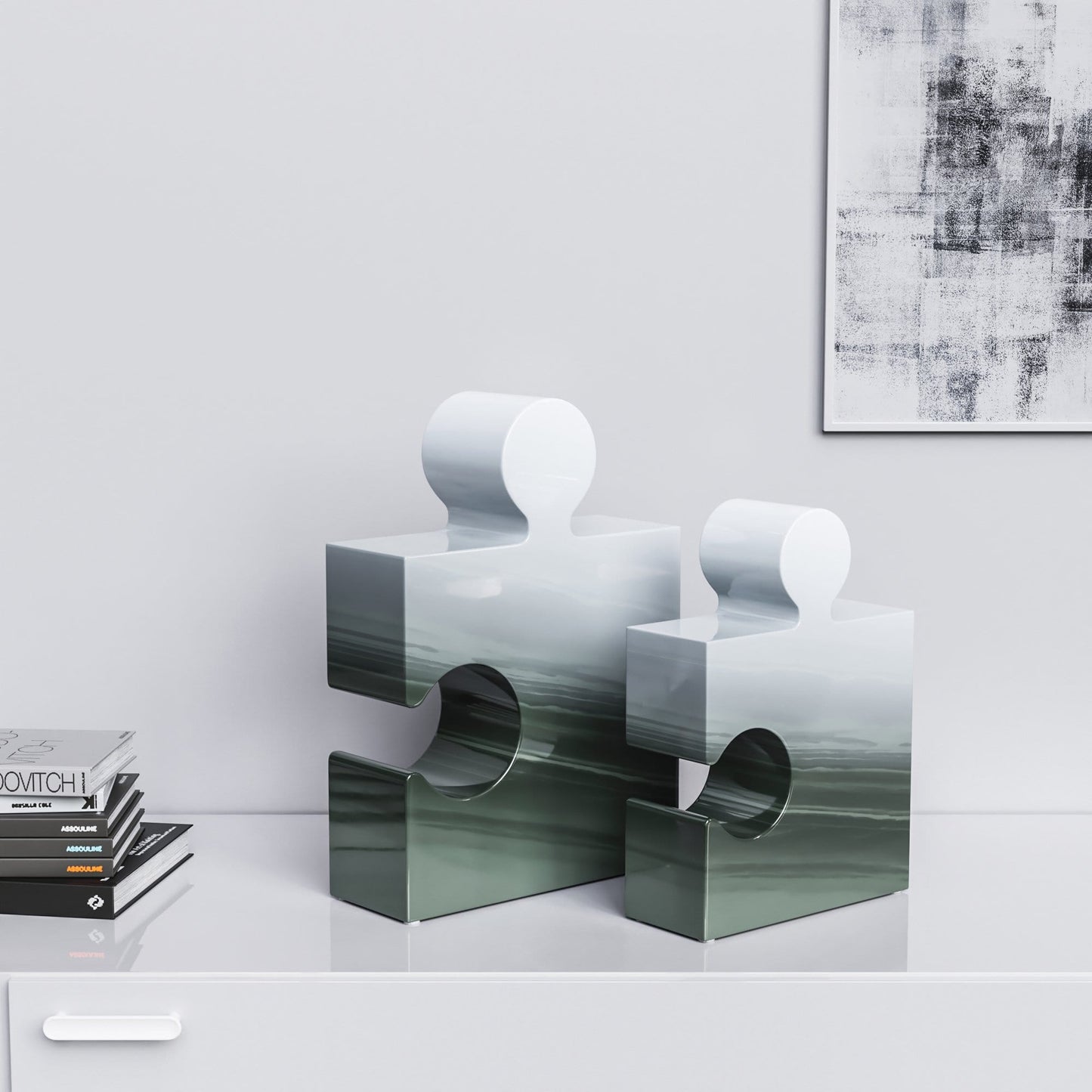 Ceramic Puzzle Set (Enhanced) - Faded Marbles - Synchrony Art INC
