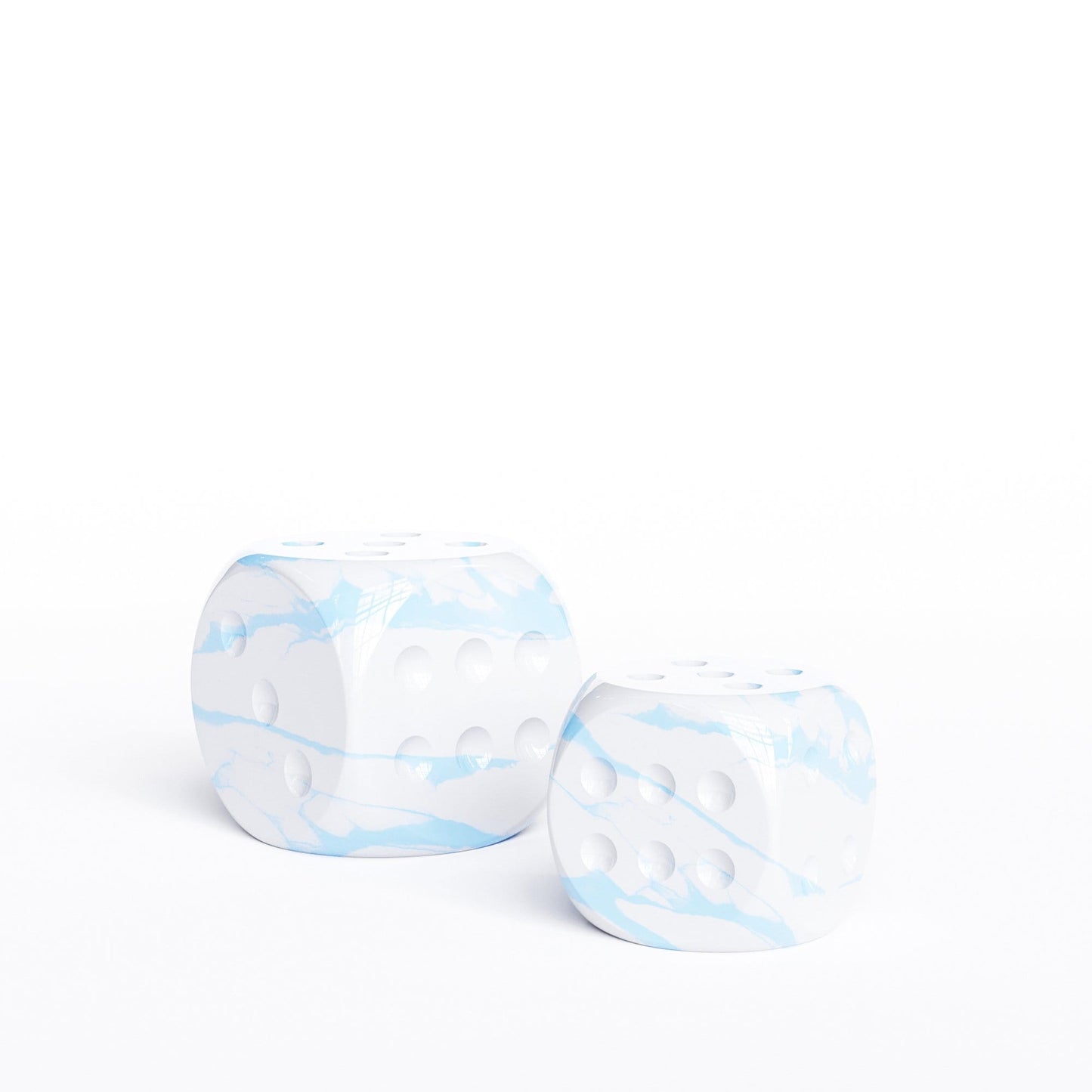 Ceramic Dice Set - White Marbles - Synchrony Art INC