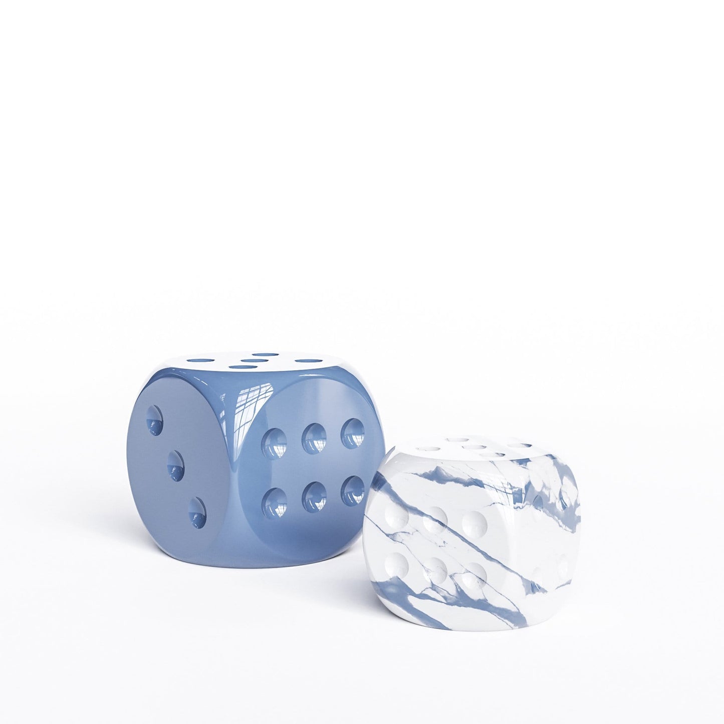 Ceramic Dice Set - Plain & Marbles - Synchrony Art INC