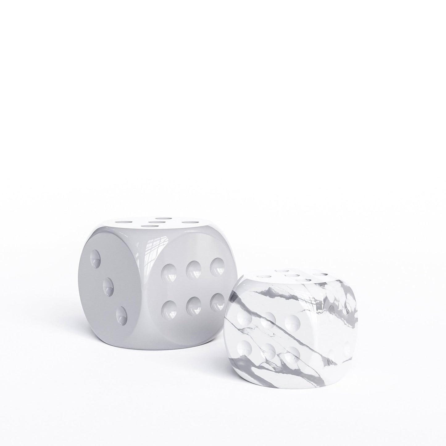 Ceramic Dice Set - Plain & Marbles - Synchrony Art INC