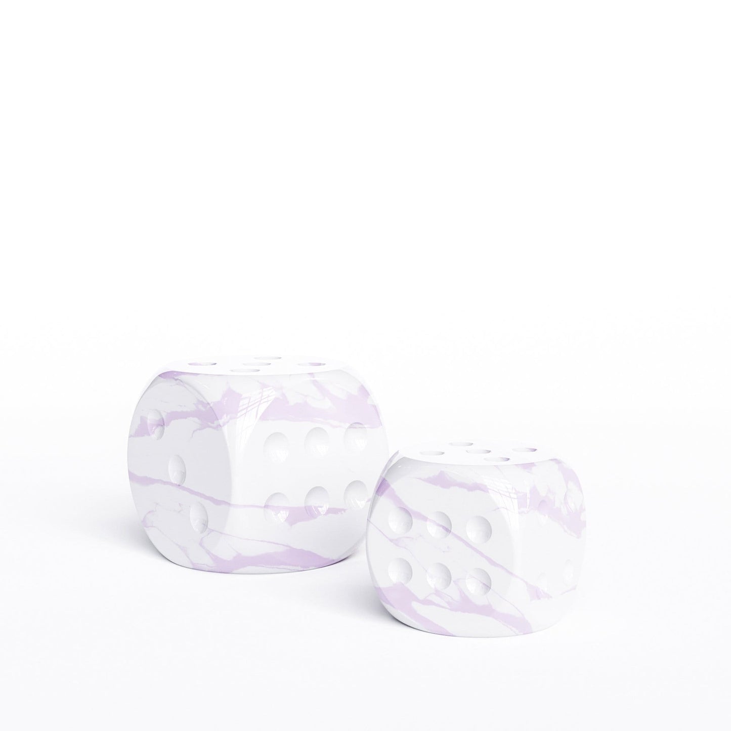 Ceramic Dice Set - White Marbles - Synchrony Art INC