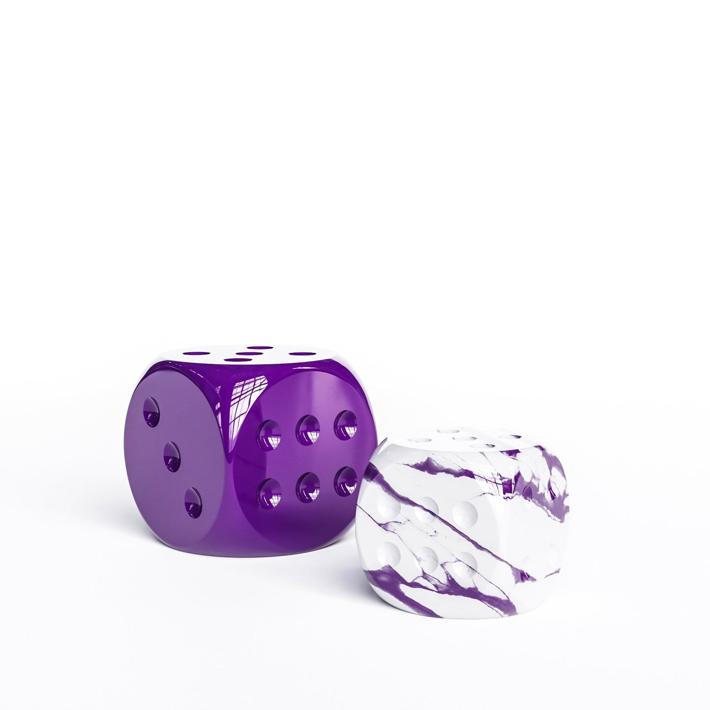 Ceramic Dice Set - Plain & Marbles - Synchrony Art INC