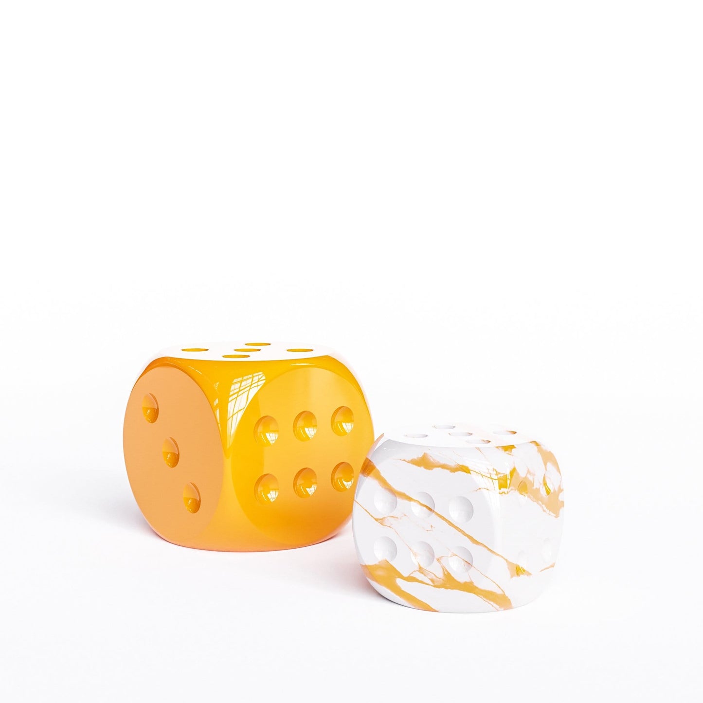 Ceramic Dice Set - Plain & Marbles - Synchrony Art INC