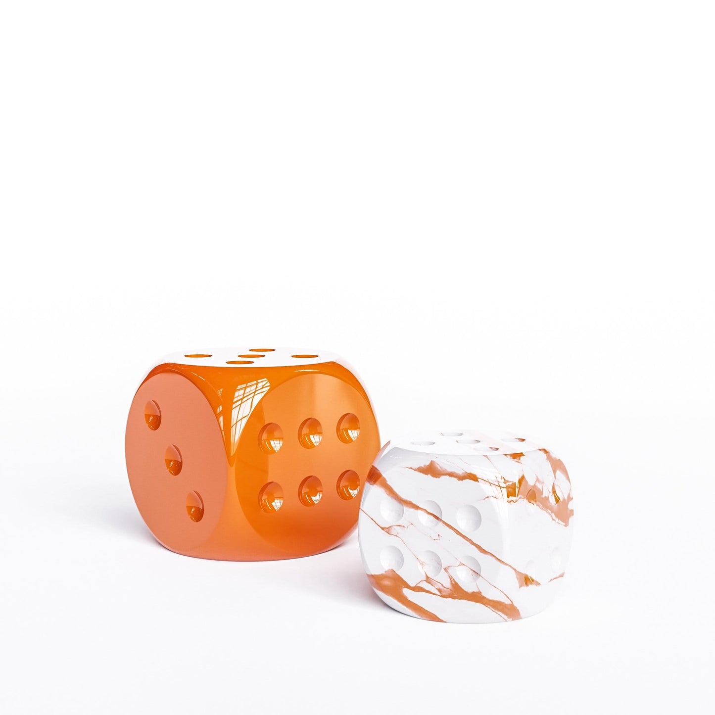 Ceramic Dice Set - Plain & Marbles - Synchrony Art INC