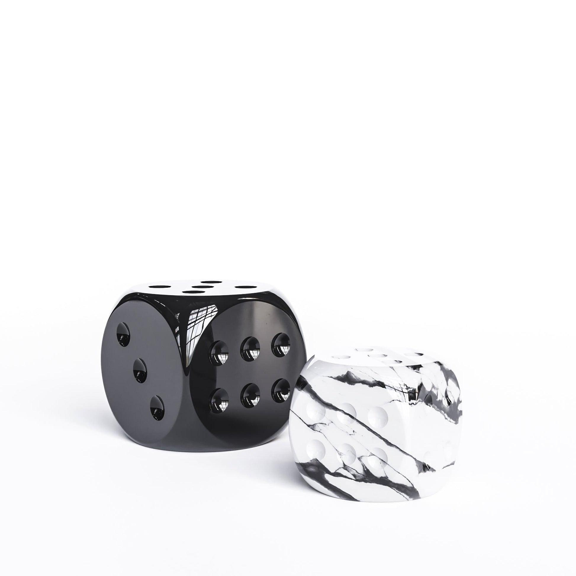 Ceramic Dice Set - Plain & Marbles - Synchrony Art INC